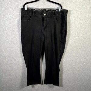 Riders By Lee Jeans Womens 16 Black Denim Cotton‎ Dark Wash Mid Rise Bootcut Leg